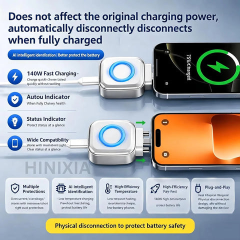 محول شحن مغناطيسي USB-C سريع بقوة 140 واط